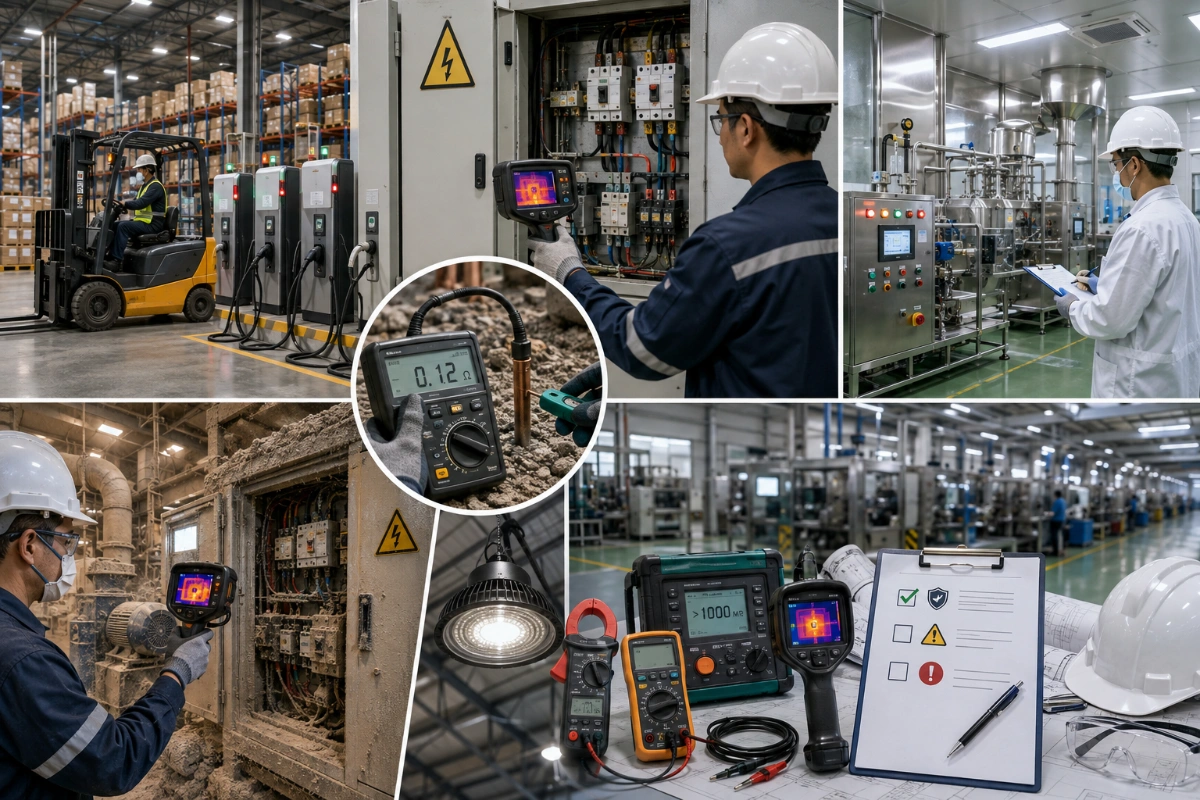 มาตรฐานการตรวจสอบระบบไฟฟ้าประจำปีเฉพาะทางสำหรับคลังสินค้า (Warehouse) และโรงงานผลิตสินค้า